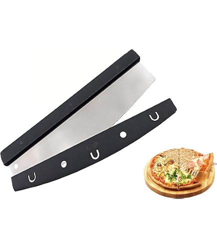 Avanti 35cm Stainless Steel Mezzaluna Pizza Cutter - Rocker Style, Professional Quality