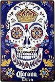 コロナ ビール ブリキ看板 ドクロ 20cm×30cm Corona Extra Beer A4サイズ メキシコ インテリア雑貨 [並行輸入品]