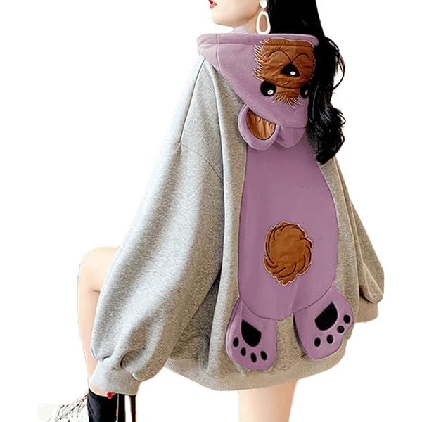 Pink Palm Puff Hoodie KEEVICI Woen's Cute Sweatshirts