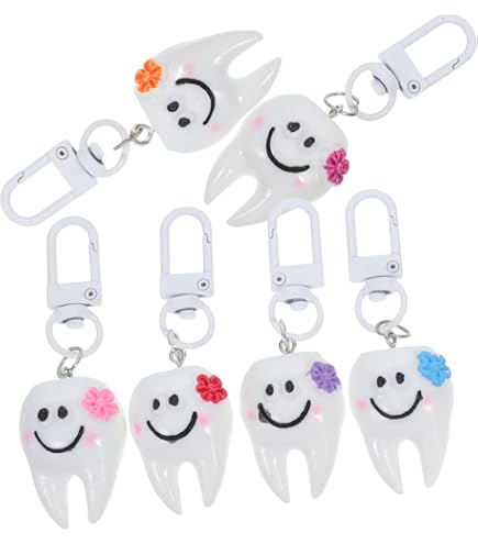 Amazon.co.jp: ZIIVARD 8ピース 歯 樹脂キーホルダー おもしろ 模造