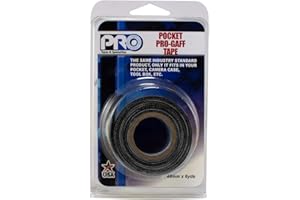 Pro Tapes Pocket Gaff Tape 2 inch (48mm) x 6 Yards Length Black Matte. Pocket Size Gaffers Tape. Made in The USA. Holds Tight