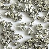 Craft Tamago 【約100粒】ビジュー パーツ 台座シルバー クリアのみ ガラス製