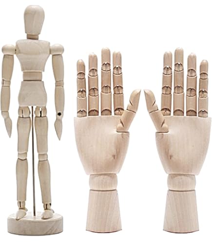 木製トルソーと手型マネキンセット Amazon | Revteds 木製 デッサン ハンド マネキン トルソー