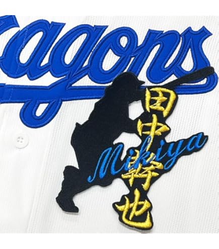 Amazon.co.jp: 中日ドラゴンズ 刺繍ワッペン 田中 幹也 背番号 & 毛筆