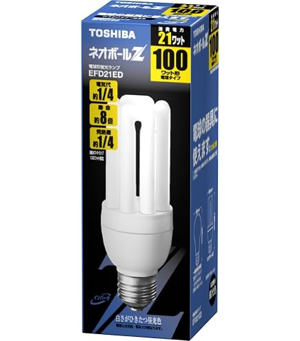 TOSHIBA EFD21EL GU 21W 電球形蛍光ランプ×2個 Amazon | TOSHIBA 