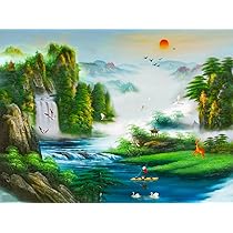 山水画 楼閣山水図屏風（別称：月夜山水図屏風）｜作品紹介｜キヤノン