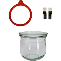 Amazon｜WECK ウェック ガラス キャニスター TULIP SHAPE 370ml ゴム