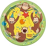ヴィアライト(VIARITE) おさるのジョージ、デザートプレート、紙丸皿、パーティーグッズ、8枚入り
