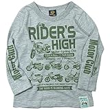 《秋冬春対応》BOOM TOWNKIDS(ブームタウンキッズ) RIDERS HIGH スラブ天竺長袖Tシャツ 100cm/杢グレー NO.F-961095