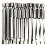 高品質11pcs 75ミリメートルS2スチール六角形トルクスヘッドドリルドライバーセットビットハンドツールスクリュードライバスクリュードライバーキット磁気