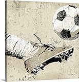 Peter Horjusプレミアムシックラップキャンバス壁アート印刷題名ヴィンテージSoccer Strike 24" x 24" 2381918_24_24x24_none
