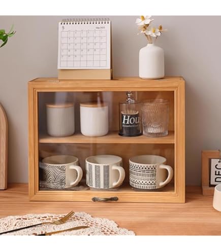 Amazon｜MJKQ9 ミニ食器棚 アクリル扉付き ナチュラル ミニ 食器棚