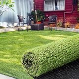 人工芝 ロール 芝丈20mm 2mx5m 透水タイプ 防草シート 芝生 ガーデニング ベランダ U字釘付き (フレッシュグリーン2x5m)