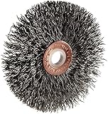 Weiler Copper Center Wire Wheel Brush, Round Hole, Steel, Crimped Wire, 3" Diameter, 0.014" Wire Dia