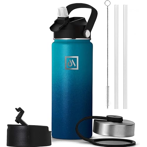 Meteor 950ml Insulated Water Bottle with Straw Lid, Coffee Lid & Flex Cap - Hot 24hrs & Cold 48hrs – Vacuum Stainless Steel W