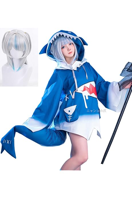 Amazon.co.jp: [NSPSTT] がうる・ぐら コスプレ衣装 ウィッグ付き Gawr 