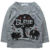《初夏春秋対応》 ☆BateauBleue(バトーブルー) 天竺ゾウさん&ブタさん長袖Tシャツ 100cm /MG NO.AH-1741412