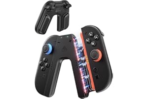 Joy-Con 2 充電グリップ 【プレイしながら充電可能・N55超強力磁石】安定感 switch 2 コントローラー 1.5mケーブル付属 LED充電表示 switch 2 グリップ 人間工学デザインで握りやすい 超軽量 装着簡単 携帯便利 swi