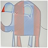 PS Creations – 愛国Elephant – 動物 – アート – レッド、ホワイト、ブルー – タイル 12-Inch ホワイト ct_52721_4