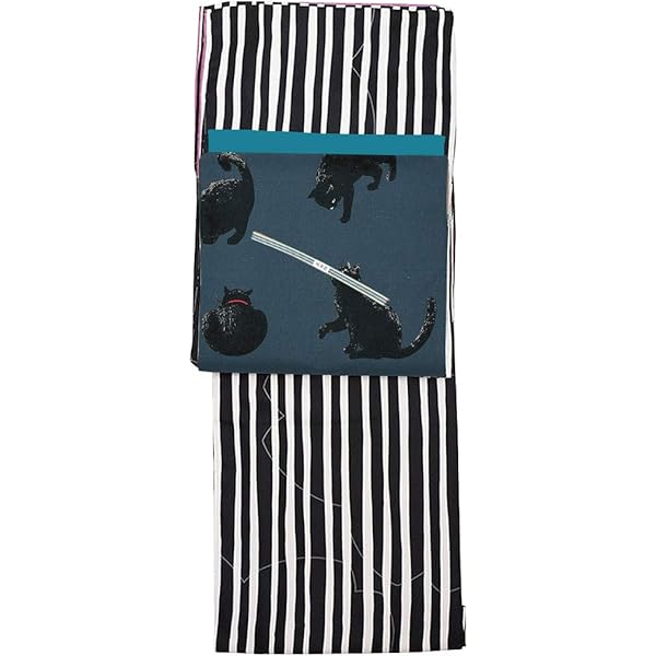 六月 Amazon | [和ごころきもの屋] ねこ柄 綿 仕立上り 洗える 九寸 名古屋