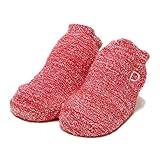 ポンポンつきロゴ刺しゅう入りパイルカップソックス 赤 9-11cm