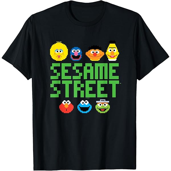 セサミストリート Tシャツ USA製 sesame street 美品 レア Amazon | セサミストリート Sesame Street Character Squares T