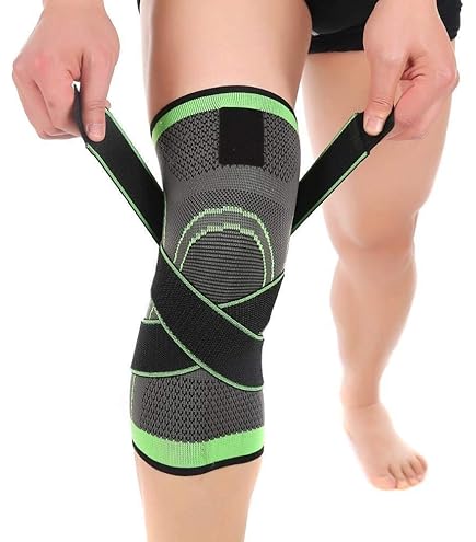 DCF Compression Knee Sleeve With Adjustable Straps - Support For Pain, Running & Gym