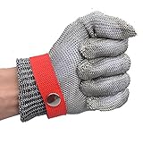 Globee 耐切創 作業用手袋 【 日本製 ステンレス メッシュ 】 防護手袋 切れない グローブ（片手）左右 兼用 専用軍手 付き