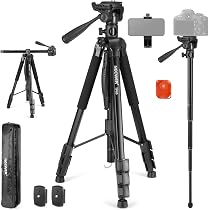 Amazon | NEEWER BASICS 189cm カメラ三脚一脚 3ウェイパンチルト雲台