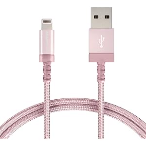 Amazonベーシック ライトニングケーブル USB 【iPhone対応 / Apple MFi認証】ローズゴールド 0.9m 高耐久ナイロン製 10本セット