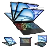 iPad Air 11インチ 2025(M3) 2024 (M2) キーボード付きケース iPad Pro 11第1/2/3/4世代/iPad Air第4/5/6世代通用 高精度タッチパッド付き 7色バ ックライト Apple pencilを充電可能 Type-C接続急速充電 ペンホルダー搭載 オートスリープ機能 全面保護 多角度調整 一体型（シルバー）