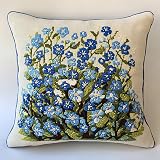 花 クロスステッチクッションキット,青いヤグルマギク,DIY刺繍キット 枕カバークロスステッチ ソファクッションカバー 45x45cm クッションキット ステッチ 枕カバー キット