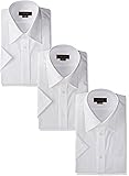 [スティングロード] 形態安定加工ノーアイロン綿高率白半袖レギュラーカラードレスシャツ3枚 MA100-3 メンズ