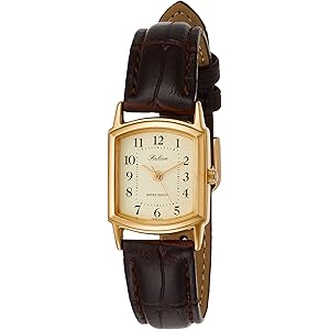 [シチズン Q&Q] 腕時計 アナログ 防水 革ベルト QA69-103 レディース ゴールド