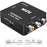 HDMI to RCA 変換コンバーター GANA HDMI to AV コンポジット HDMIからアナログに変換アダプタ 1080P 音声出力可 USB給電 Xbox PS4 PS3 カーナビなど対応 … (hdmi to av黒)