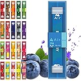 【公式】New Air mini 新エアミニ 持ち運びシーシャ 電子タバコ VAPE べイプ 使い捨て airmini エアーミニ ポケットシーシャ (1本, ブルーベリー)
