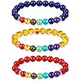 ONESING 3-12 Pcs Chakra Bracelets for Women Lava Rock 7 Chakras Crystals and Healing Stones Bracelets 8mm Crystal Bracelet Yo