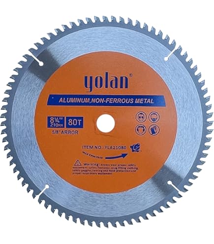 Oshlun 8-Inch 48 Tooth TCG Saw Blades - 2 Pack For Cutting Mild Steel & Ferrous Metals