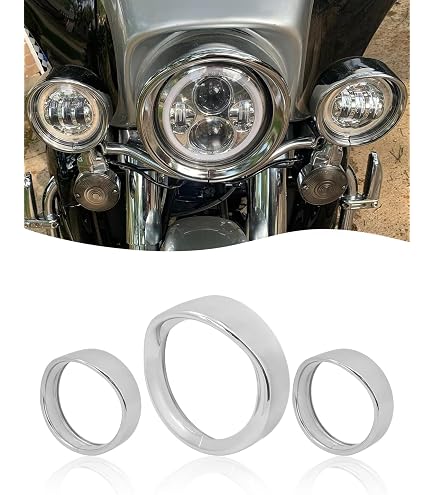 Amazon | Largoods バイク用 4.5インチフォグランプ 補助トリムリング 