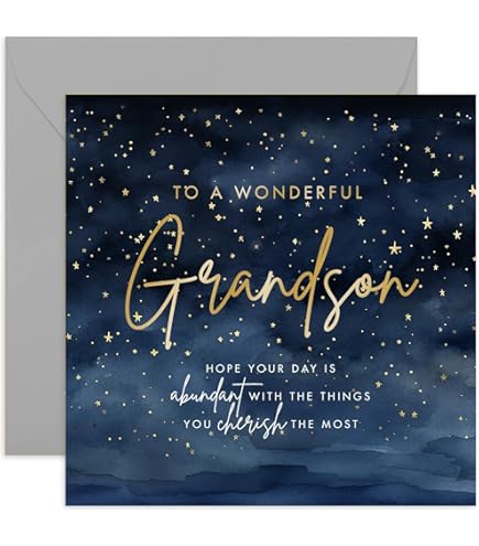 Birthday Card Grandson 9 X 6 Inches Regal Publishing Beige