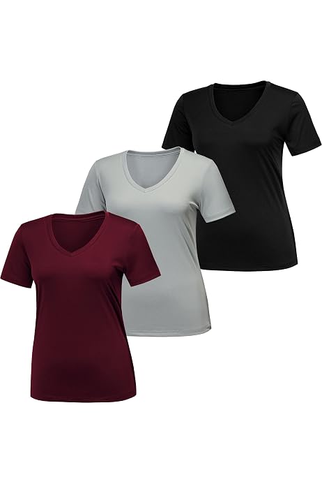 Short Sleeve V-Neck Activewear T-Shirt 