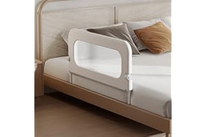 Baby Bed Guard Rail for Toddler - 32in Adjustable Heights, Swing Down Bedrail, Extra Tall Child Safety Side Railing Guards for Kids - Toddler Bed Rail for Queen, King, Twin, and Bunk Size Beds - Full