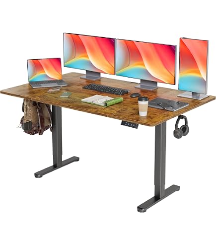 Amazon | Sunon 昇降デスク 電動 昇降式 スタンディング 幅160cm 耐 