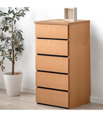 Amazon｜大川家具 nakakei チェスト マルーン2 本体ナチュラル色 60cm 