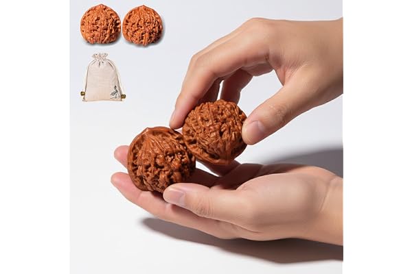 天然クルミ 文玩核桃【王勇官帽】2個セット 下地処理済み 直径44-48mm 届いてすぐ回せる 伝統工芸 握り心地 収集品 大玉 プレミアム コレクション 縁起物 父の日 ギフト (直径約46mm)