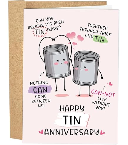 My Wife 10th Wedding Anniversary Card - On Our Tin