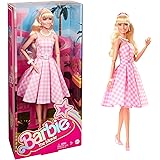 Barbie The Movie Doll, Margot Robbie as Barbie, Collectible Doll Wearing Pink and White Gingham Dress with Daisy Chain Neckla