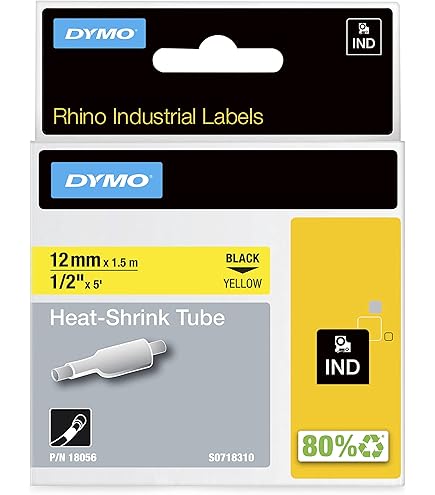 Buy DYMO RhinoPro 3/4" Yellow Heat Shrink Tube Cassettes- 18058 In Cheap Price O - Foto 10
