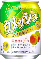チョーヤ梅酒 ウメッシュ3%本格梅酒ソーダ 250ml×24本
