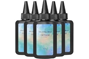 Cetdeir UV LED レジン液 大容量 500g ハードタイプ 低粘度 クリア オープナー付き ノズルキャップ付き